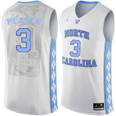Men #3 Andrew Platek North Carolina Tar Heels College Basketball Jerseys Sale-White